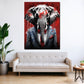 Wandbild Elefant im Anzug Pop Art Red