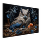 Wandbild Eule im Nest Blue Style