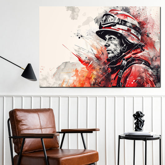 Wandbild Feuerwehrmann red style