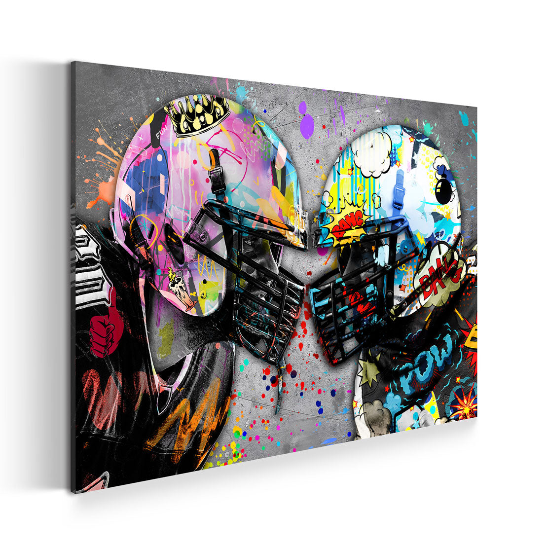 Football-Helme Graffiti – Wandbild