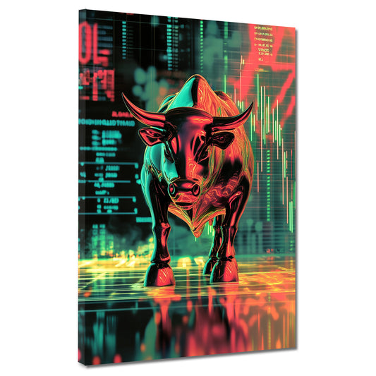 Wandbild Geld und Erfolg Bulle Börse modern Motivation