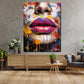 Wandbild Gesicht & Lippen Pop Art Splatter