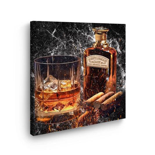 Wandbild Glas Whiskey Abstract Jack Style