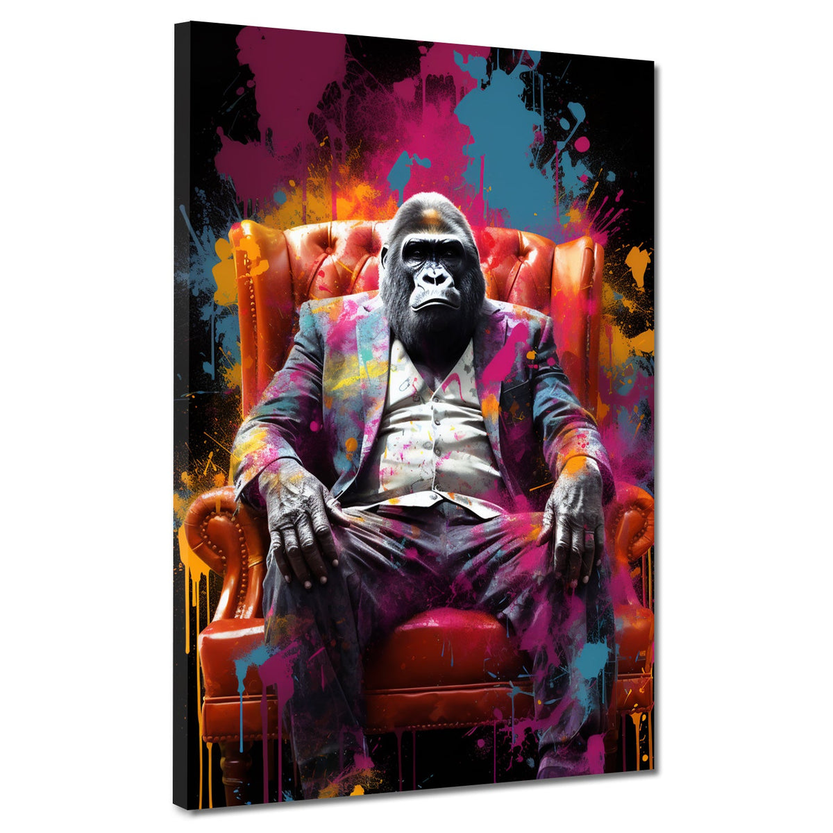 Gorilla im Anzug – Wandbild