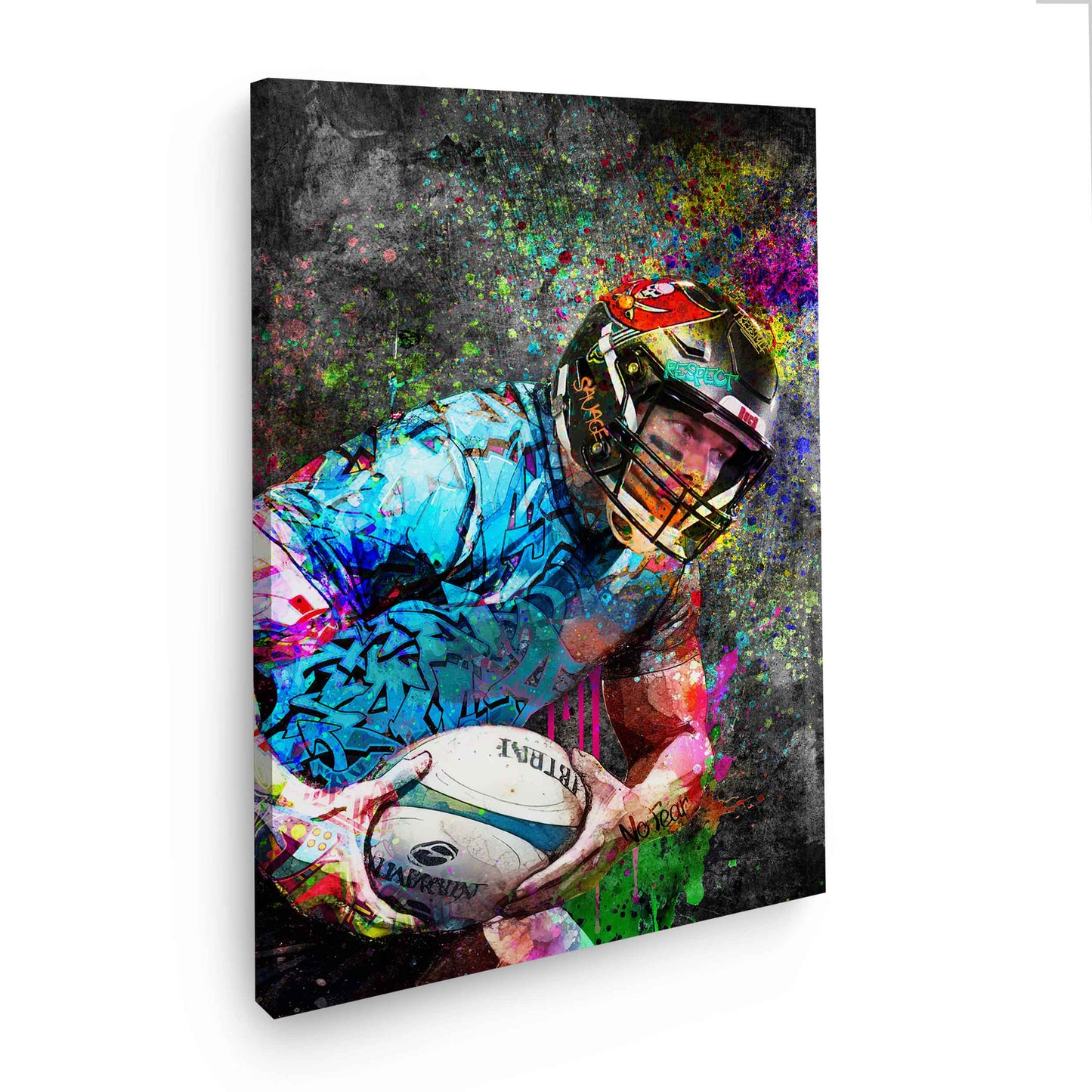 Wandbild American Football Graffiti Street Art Style