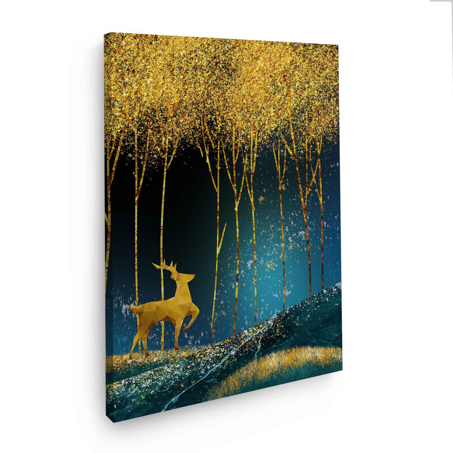 Wandbild Hirsch abstrakt Gold Style