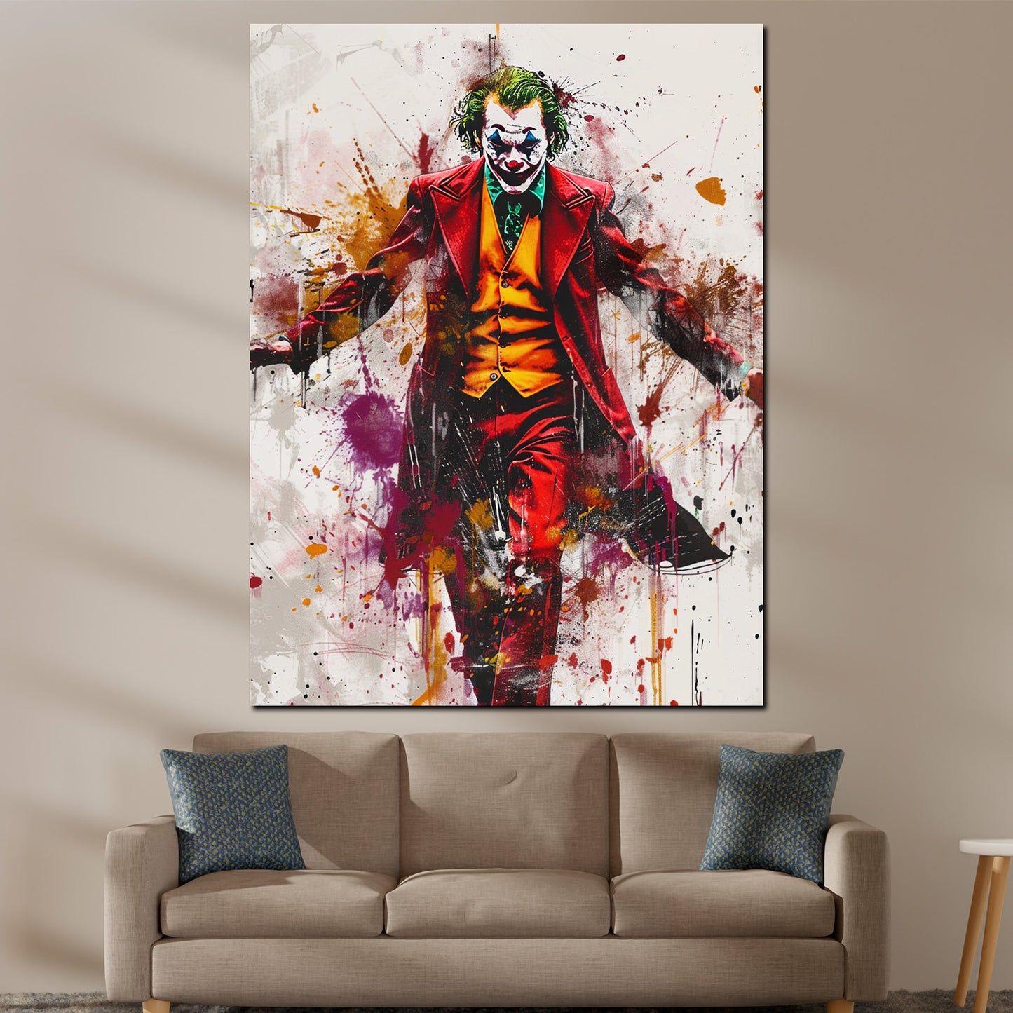 Wandbild Joker in dramatischer Pop Art