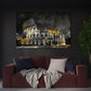 Wandbild Kolosseum bei Nacht mit goldenen Akzenten