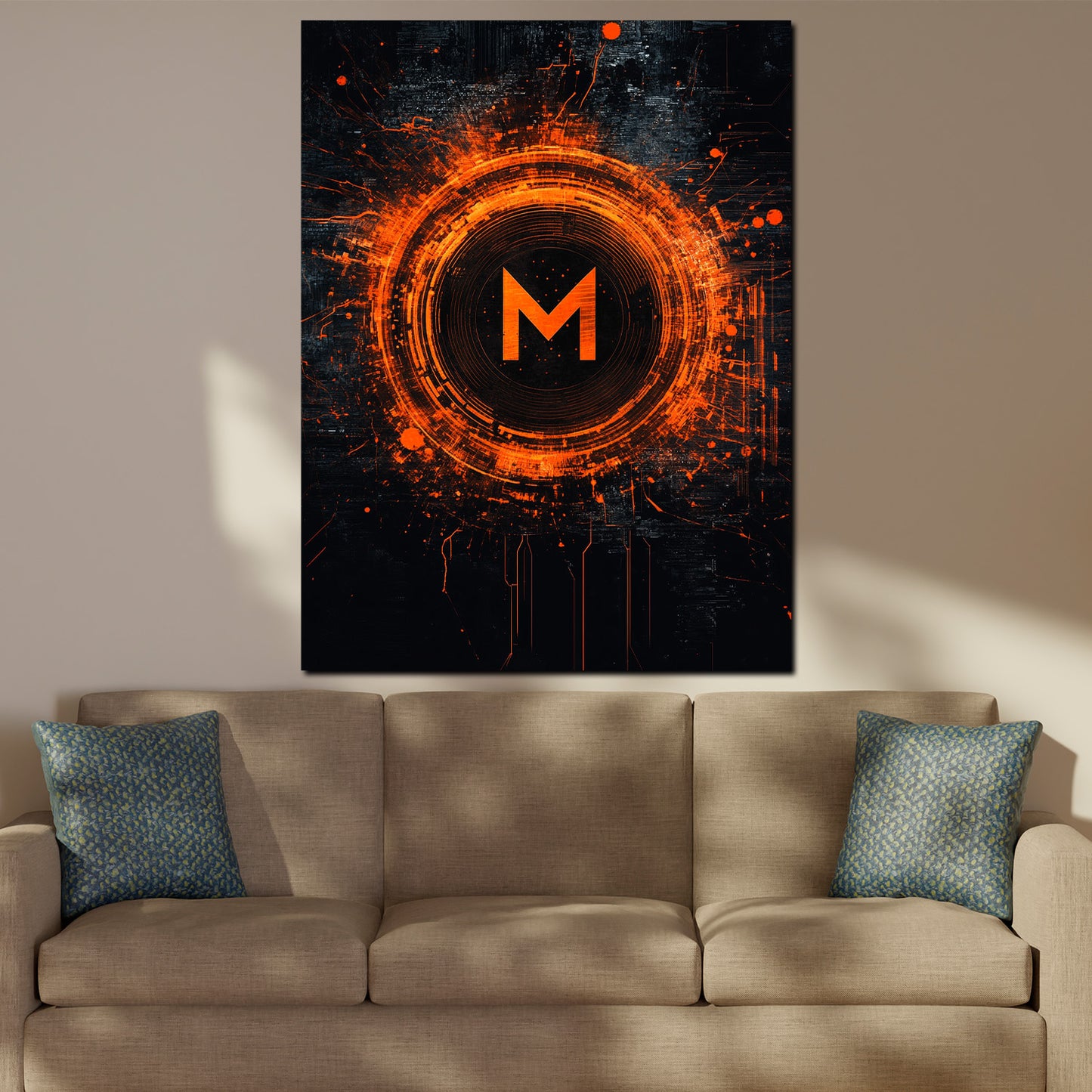 Wandbild Geld Krypto Technologie Zukunft abstrakt modern