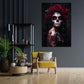 Wandbild La Catrina Frau mit Rosen Tattoo modern