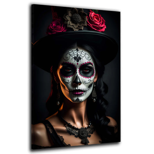 Wandbild La Catrina im Spitzenkleid