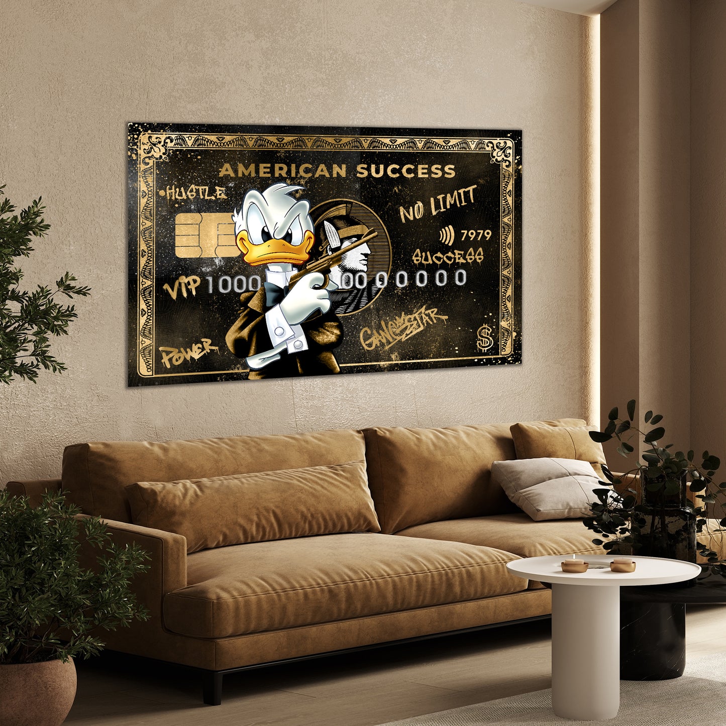 Wandbild Pop Art Kunst Duck Gangster Edition