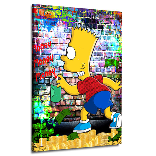 Wandbild Bart Money Pop Art Money
