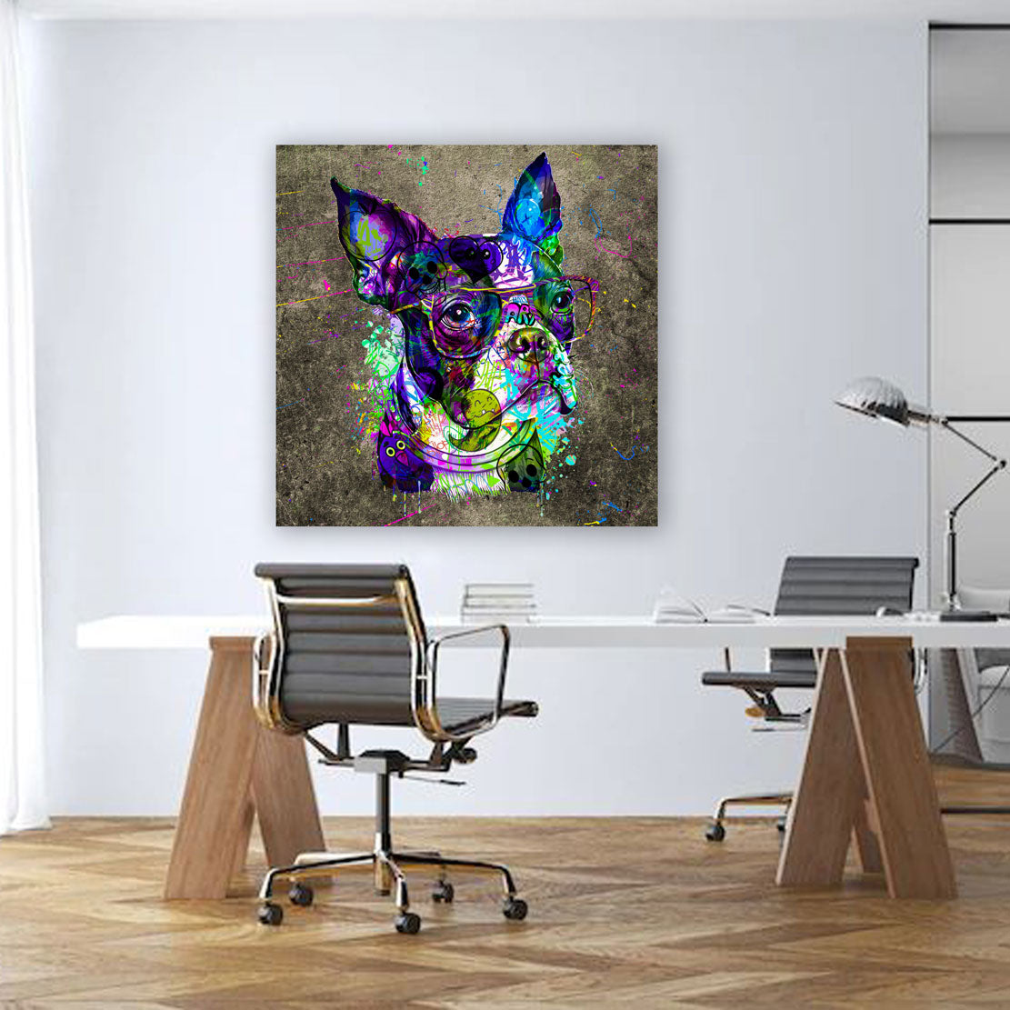 Wandbild Graffiti Pop Art Französische Bulldogge Abstract Style