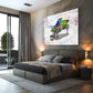 Graffiti Klavier Wandbild als Leinwandbild im Raum