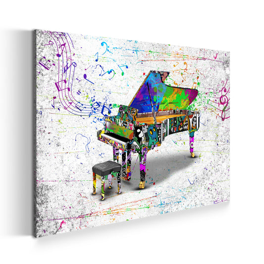 Klavier Wandbild im Graffiti Street Art Stil