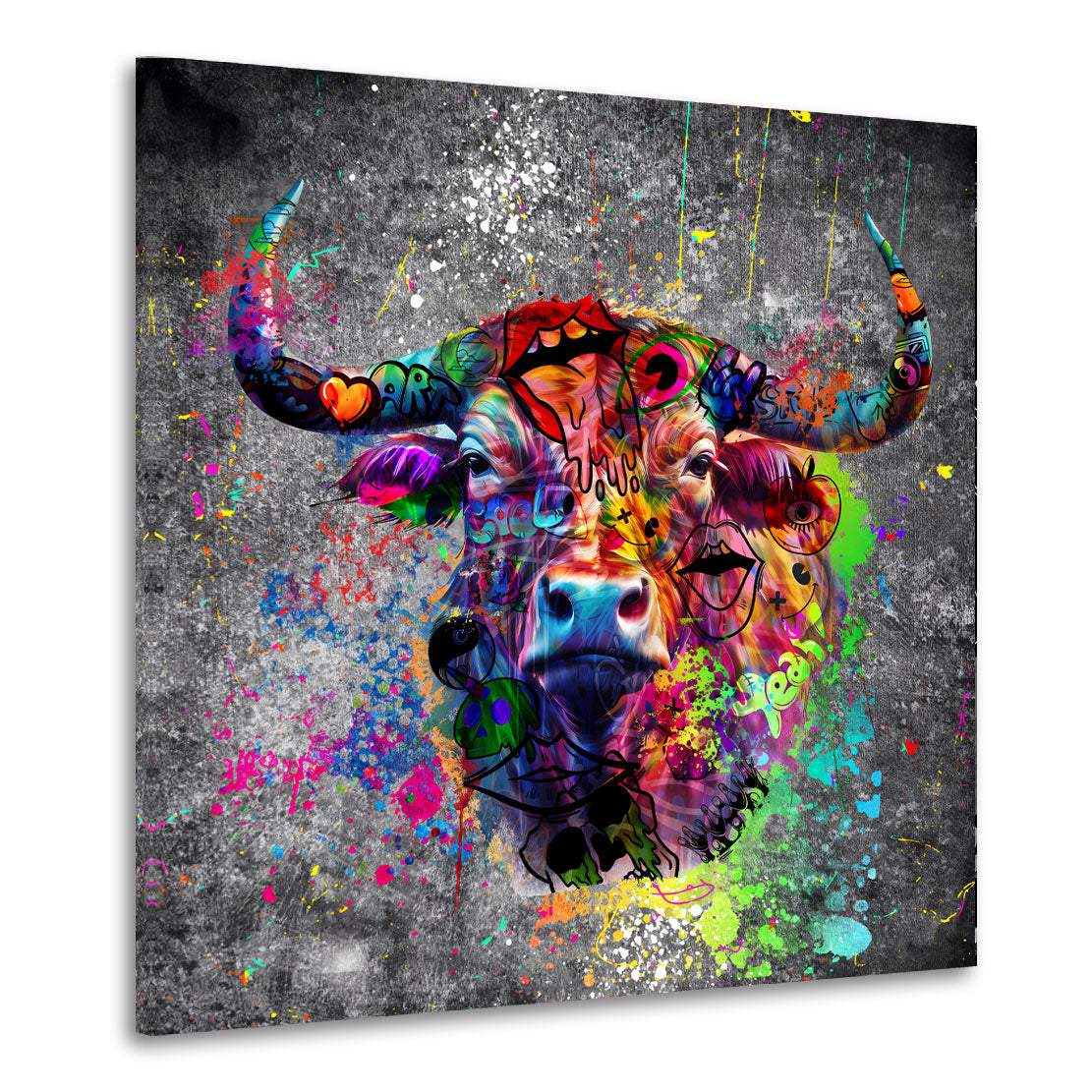 Wandbild Graffiti Street Art Stier