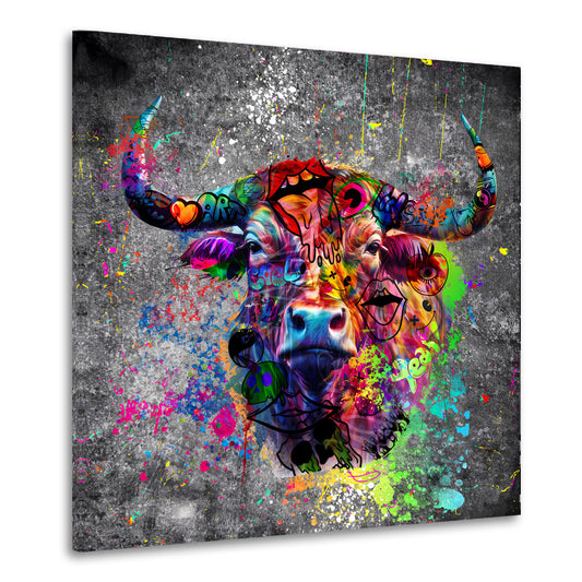 Wandbild Graffiti Street Art Stier