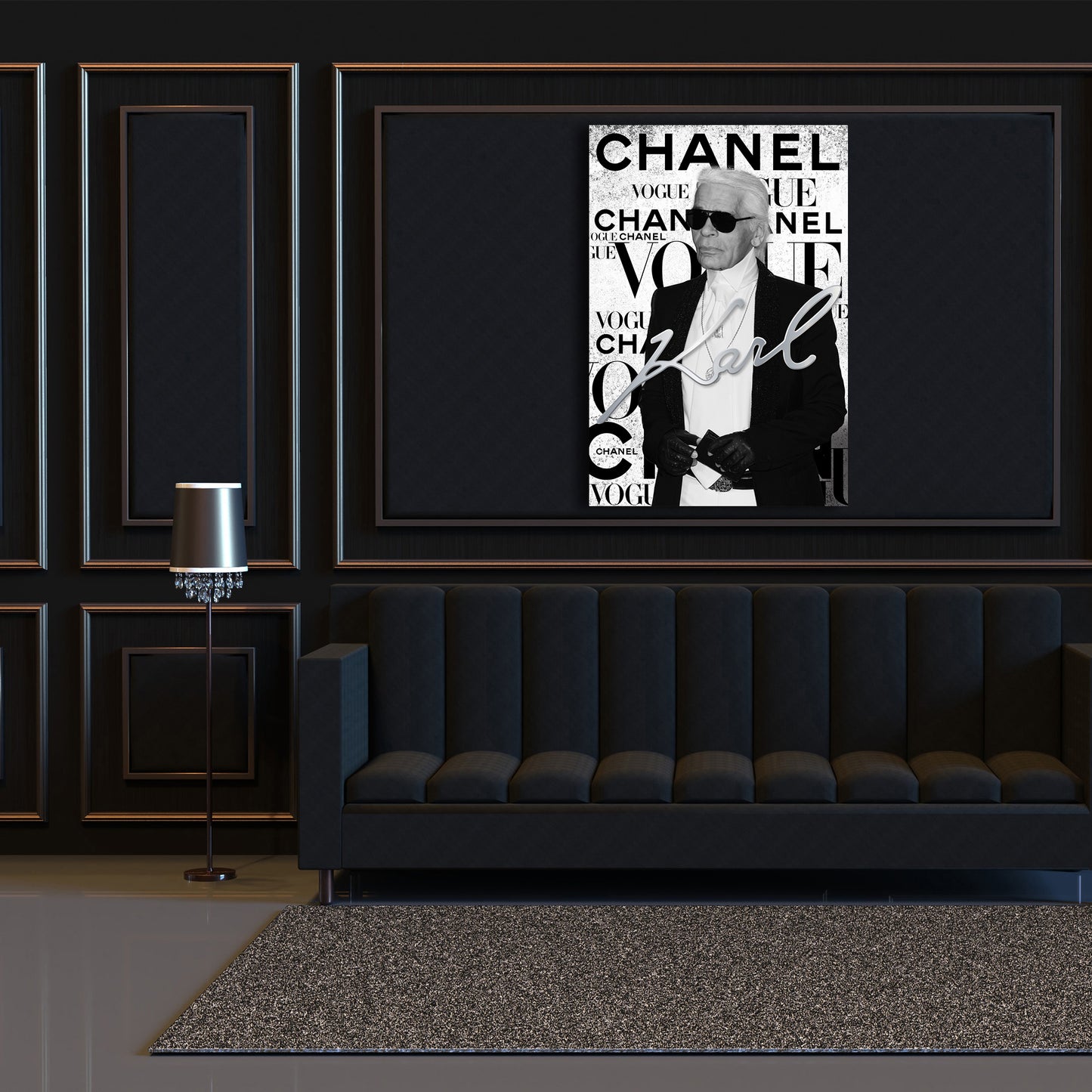 Wandbild Karl Pop Art Lifestyle Ikone schwarz weiß