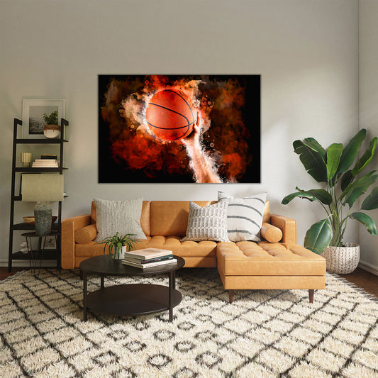 Wandbild Kunst Basketball Abstract Hand Style