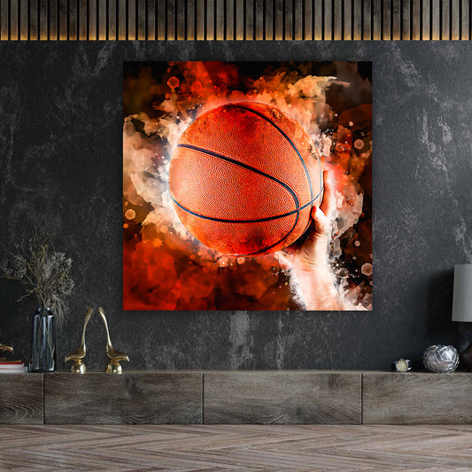 Wandbild Kunst Basketball Let`s Play