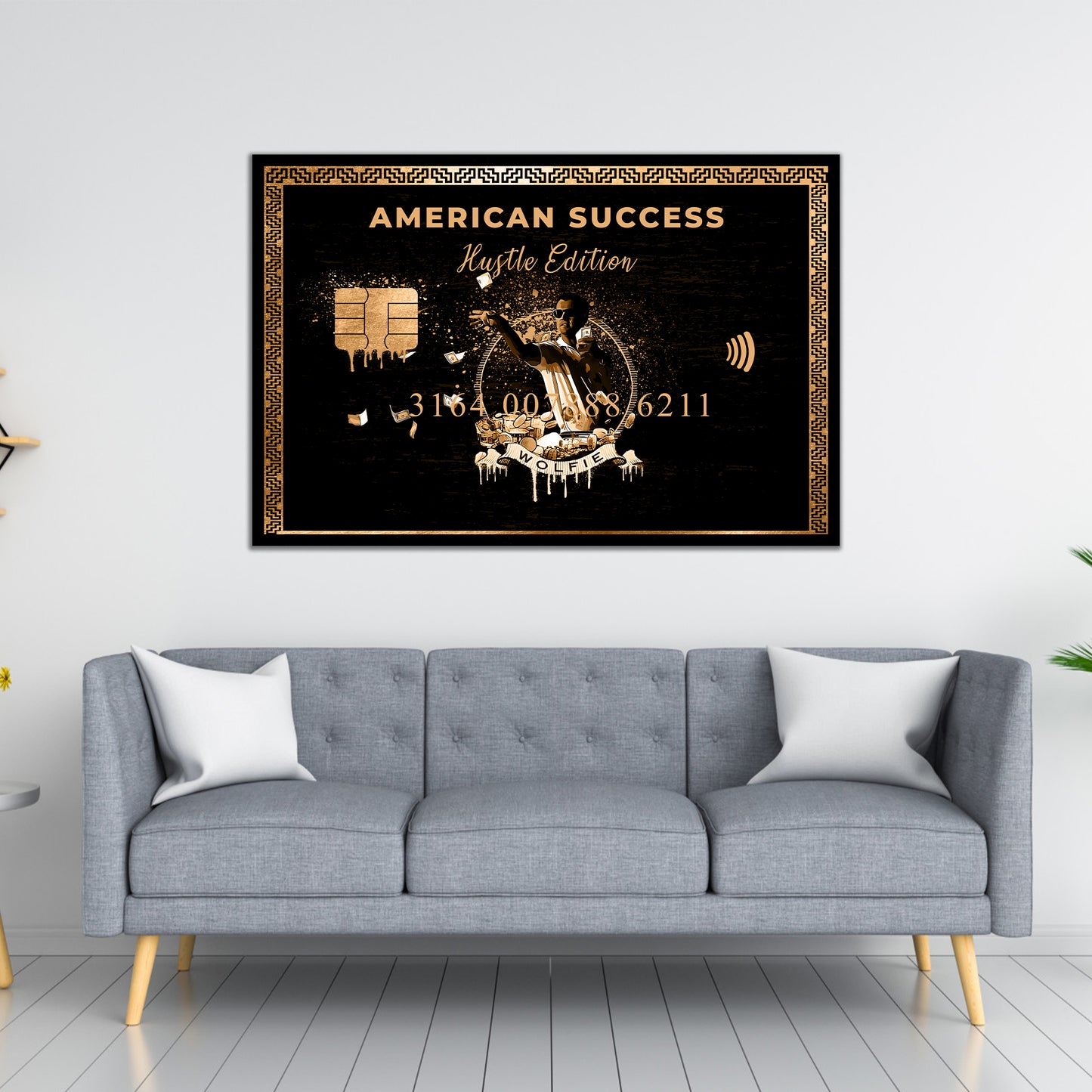 Wandbild Success Karte Wolf of Wallstreet Style