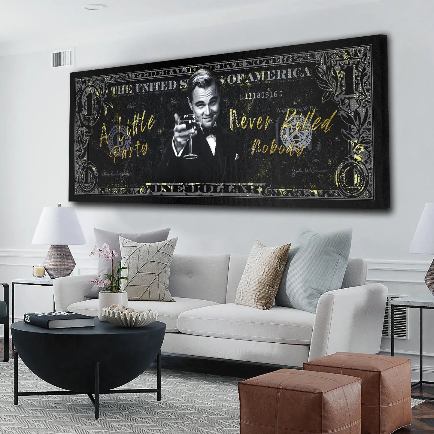 Wandbild Motivation Dollar Zitat, Little Party, Leonardo