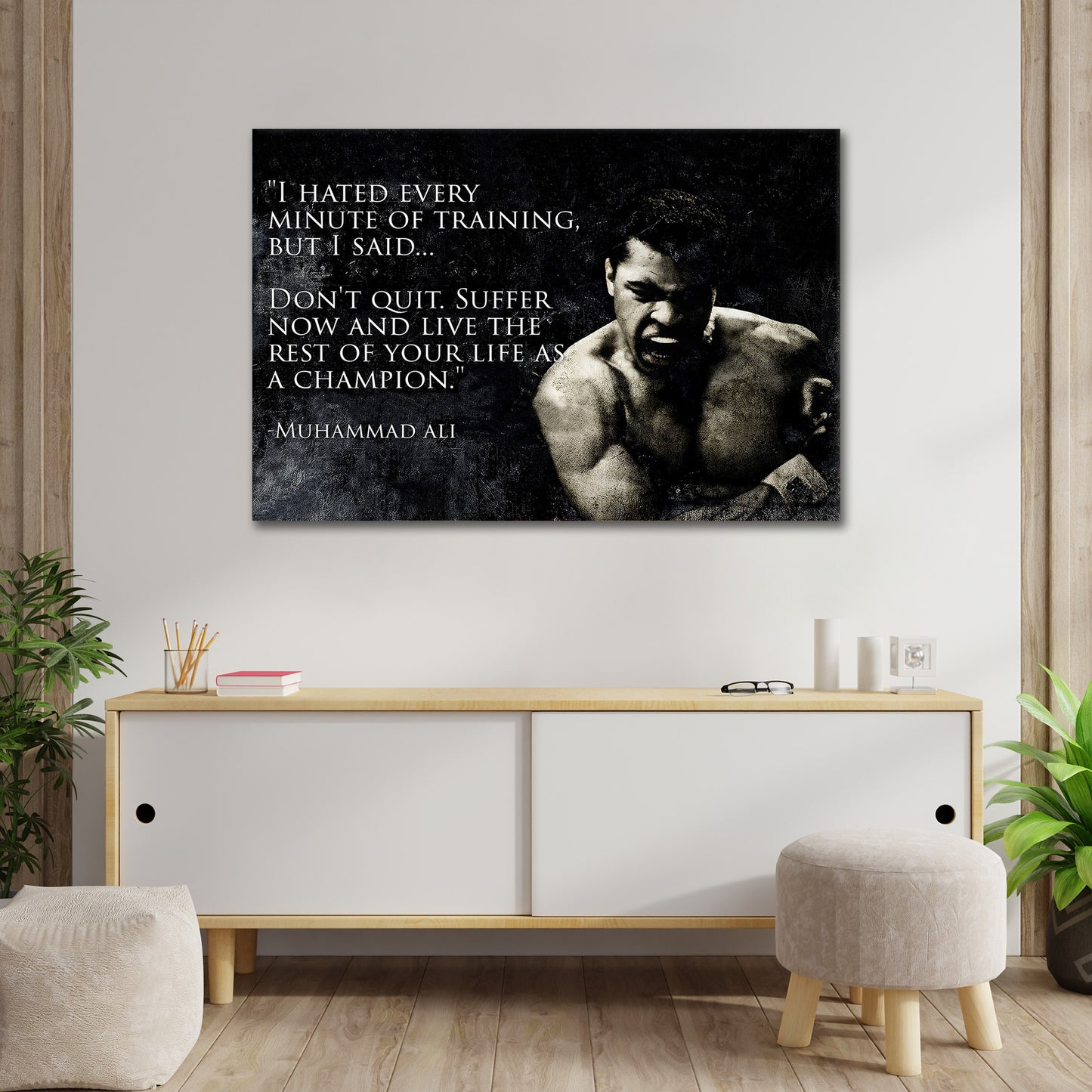 Wandbild Motivation Boxer Zitat