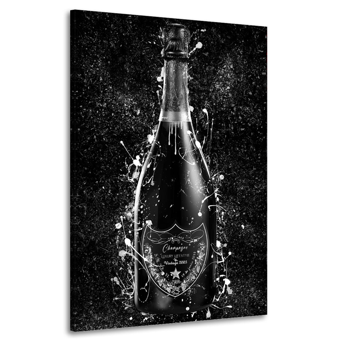 Wandbild Luxury Lifestyle Pop Art Flasche, schwarz & weiß