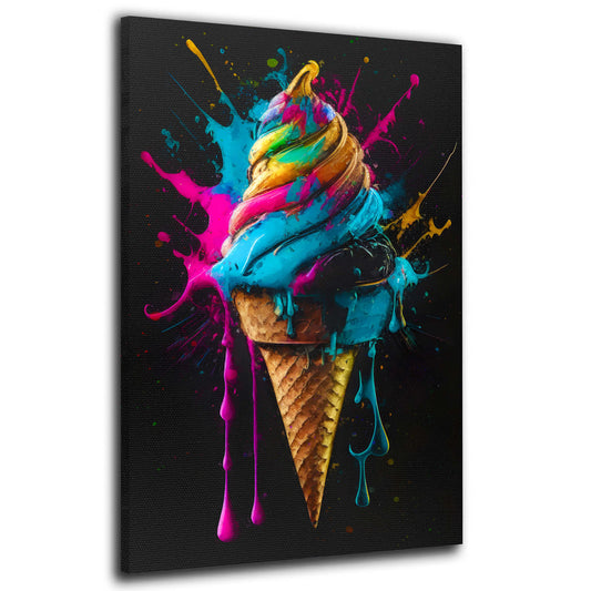 Wandbild Pop Art abstrakt Eis mit Waffel