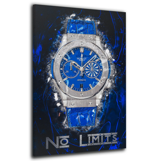 Wandbild Leinwandbild Uhr Motivation Rich Lifestyle NO LIMITS