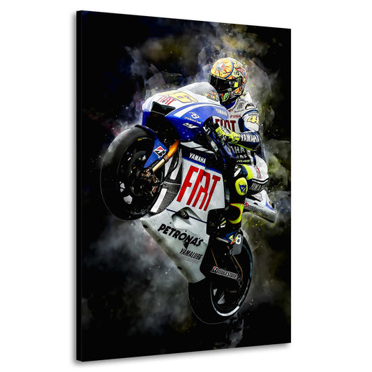 Wandbild Motorrad Rennsport Wheelie Abstract Colour