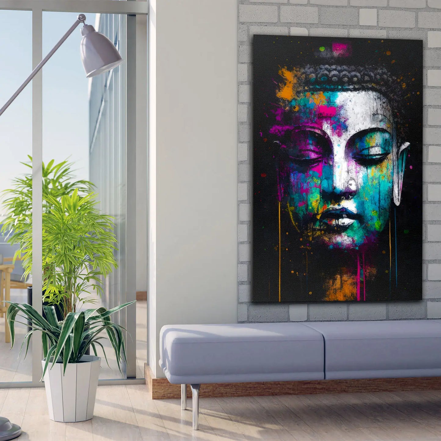 Wandbild abstrakt Buddha