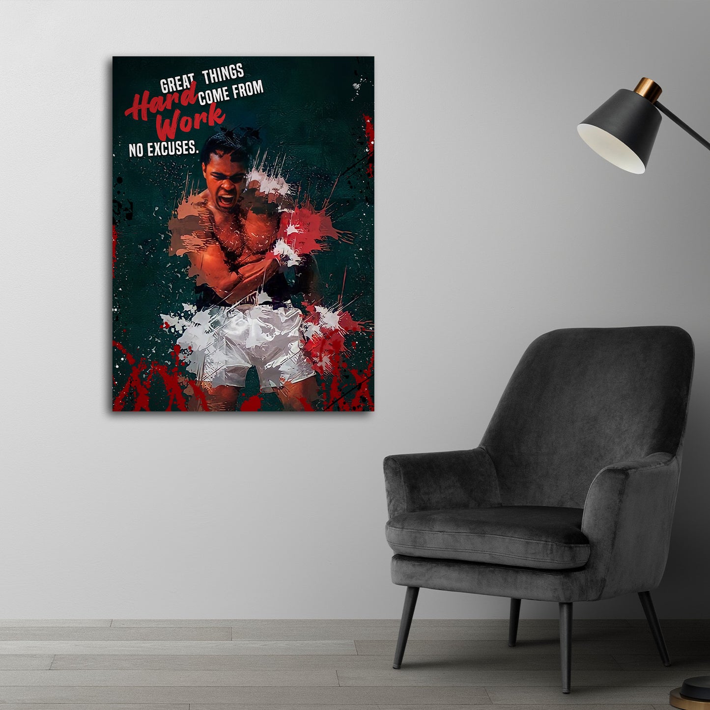 Wandbild Boxer Ali abstrakt Pop Art Kunstwerk