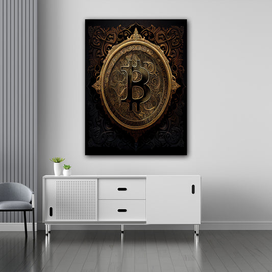 Wandbild Leinwandbild Abstract Börse Gold Style