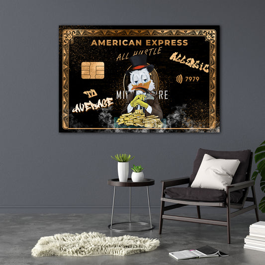 Pop Art Duck Wandbild Leinwandbild Comic Karte Motivation Geld, Erfolg