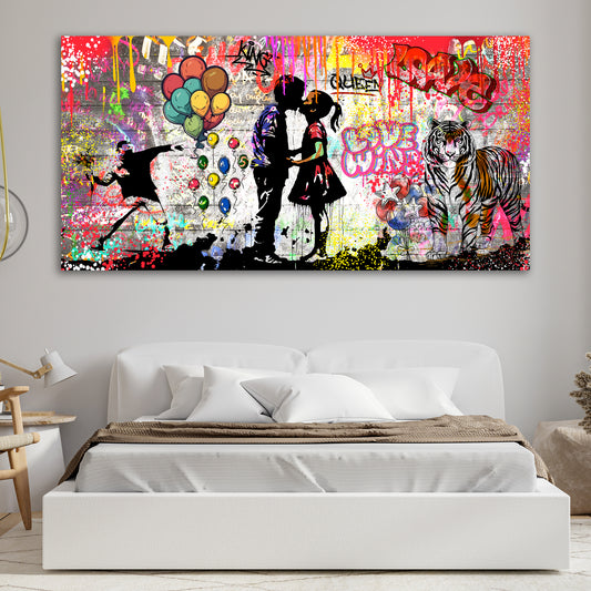 Wandbild Liebespaar Street Art Graffiti Pop Art