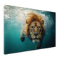 Wandbild Löwe unter Wasser Stärke Dynamik