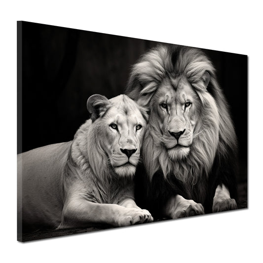 Wandbild Löwen Beautiful Lions schwarz weiß