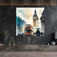 Wandbild London, Big Ben Bus Watercolour