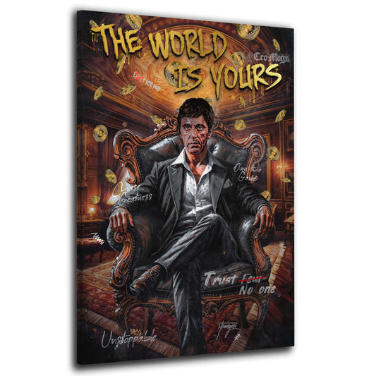 Scarface Motivation Wandbild im Pop Art Stil