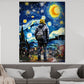 Wandbild Mann im Mondschein Sterne Nacht Van Gogh Stil