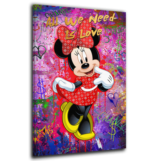 Wandbild Minnie Pop Art Kunstwerk, Comic