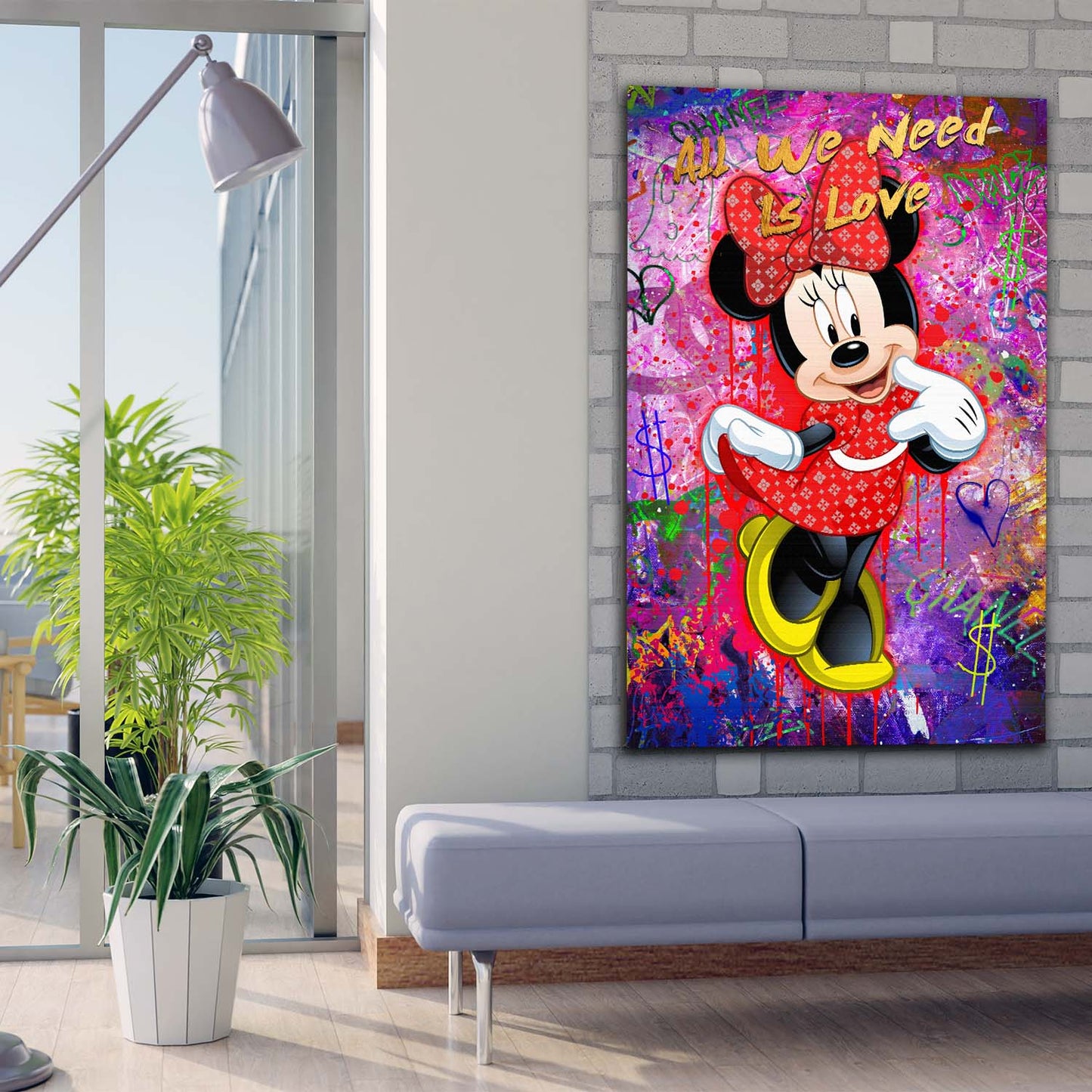 Wandbild Minnie Pop Art Kunstwerk, Comic