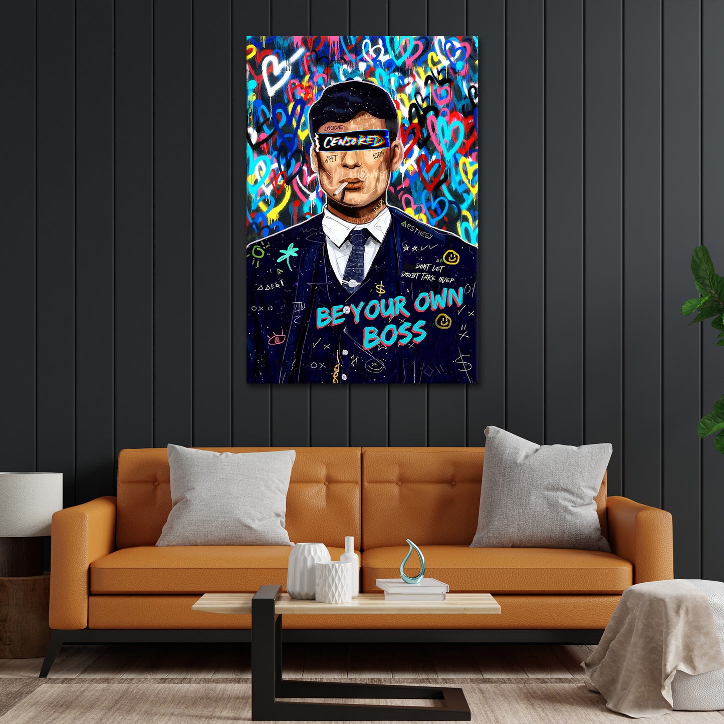 Wandbild Motivation Be Your Own Boss Pop Art Blinders Style