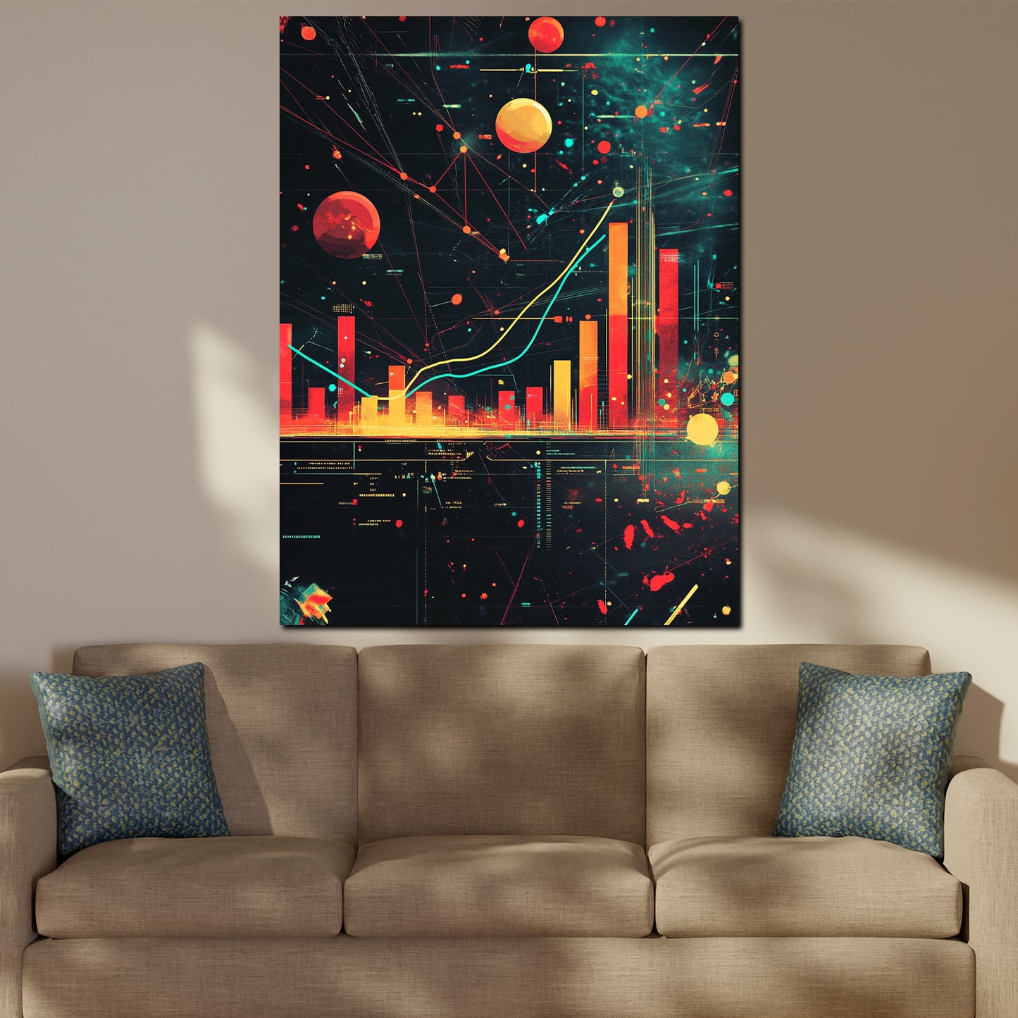Wandbild Börsenkurse Wachstum modern digital