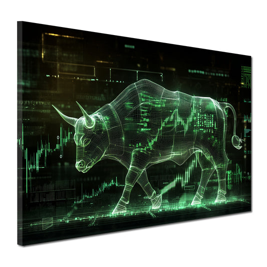 Wandbild Motivation Erfolg Stier Börse Trading modern digital