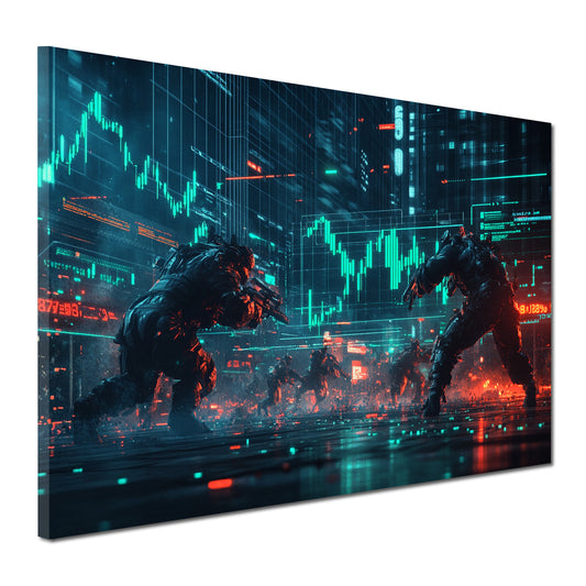 Wandbild The Future Kämpfer Börsen Trading Finanzen digital modern