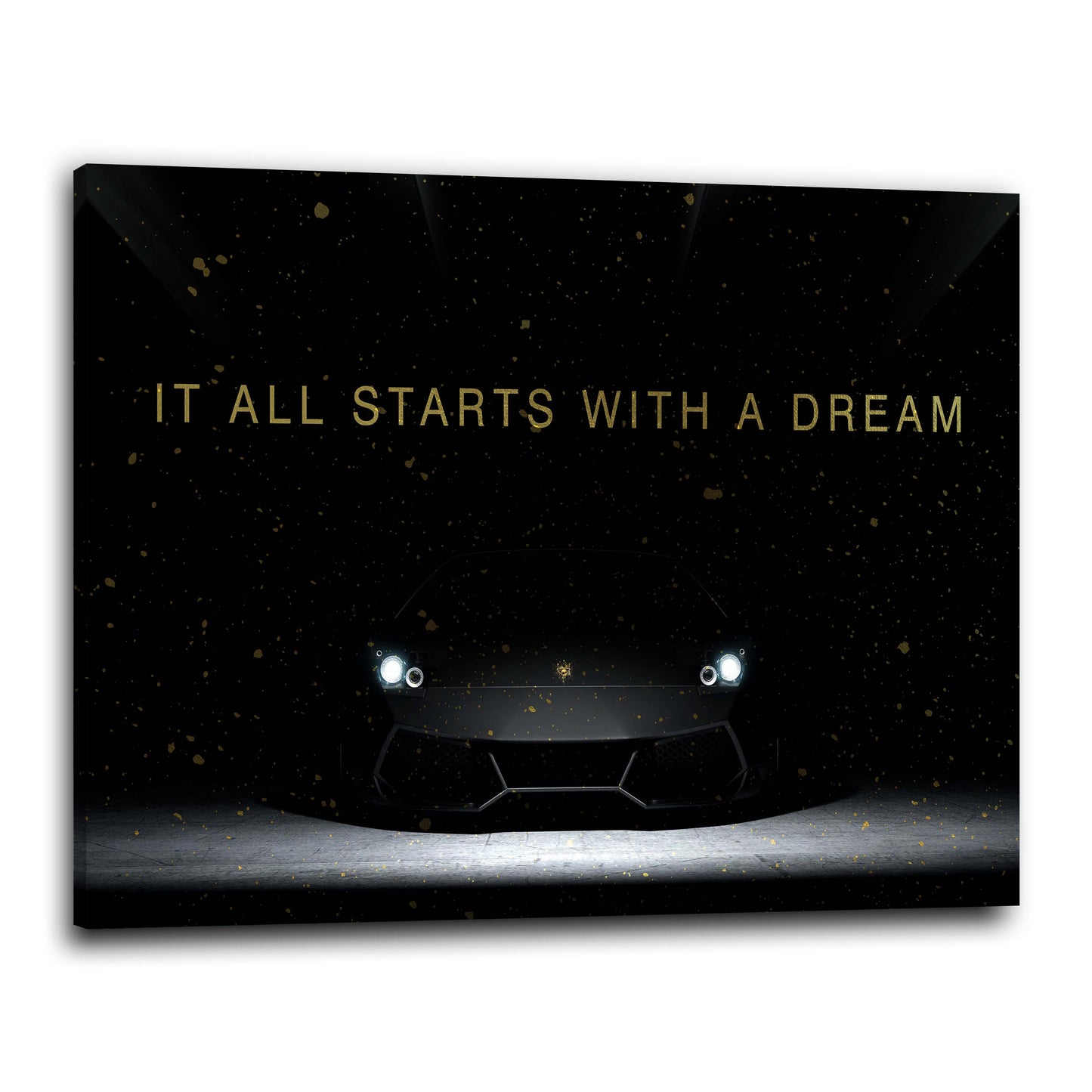 Wandbild Motivation Traumauto It All Starts with a Dream