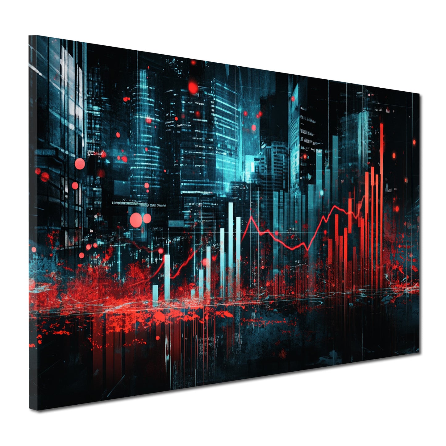 Wandbild Motivation digitale Börse modernes Finanzdesign City